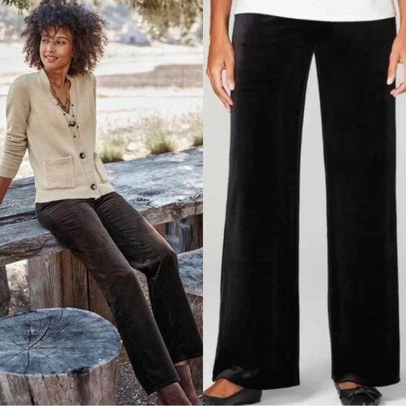 J. Jill Pants - NEW J. Jill Velveteen High Rise Full Straight Leg Pants in Black Size 16